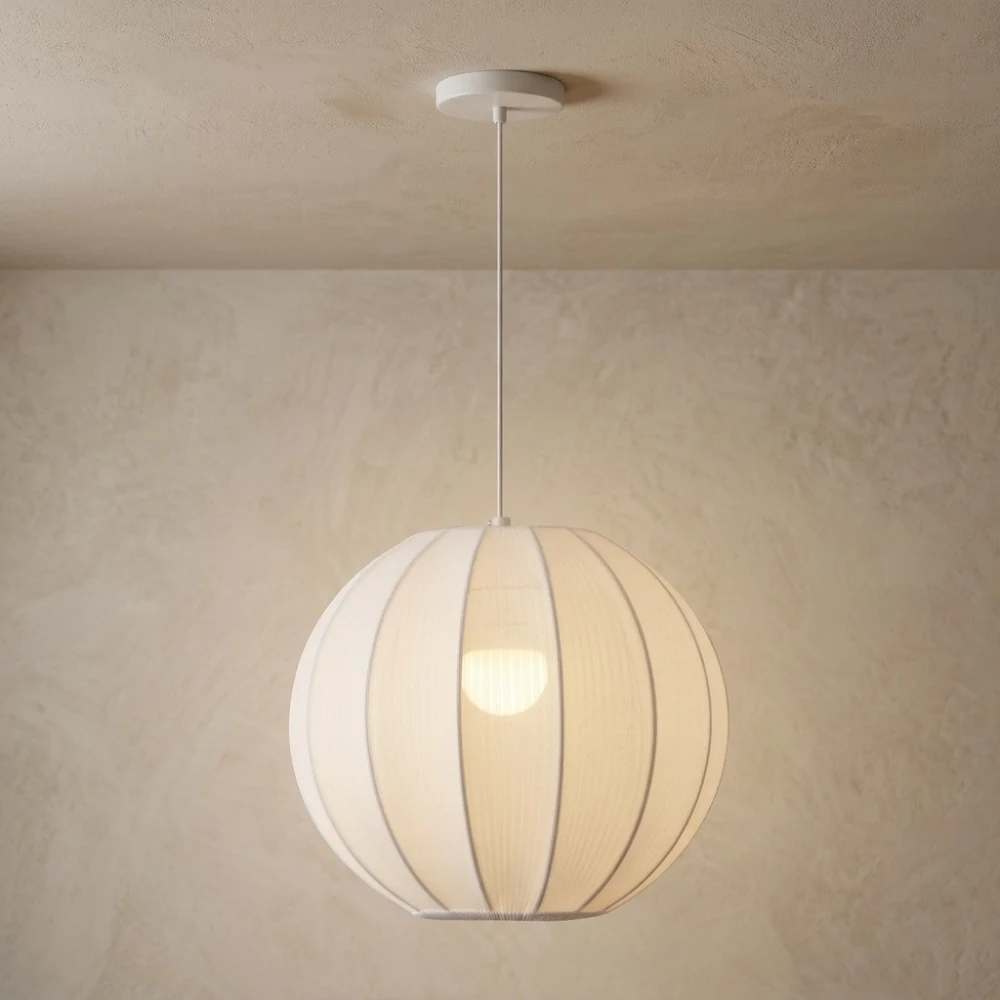 Fabric Globe Pendant Light detail