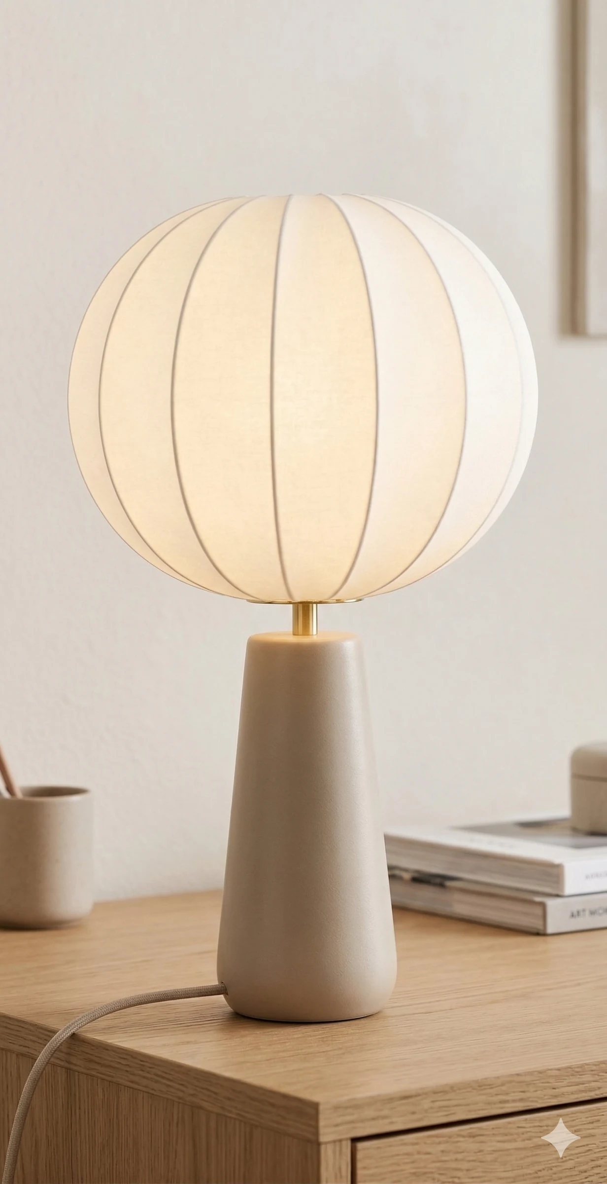 Fabric Globe Pendant Light detail