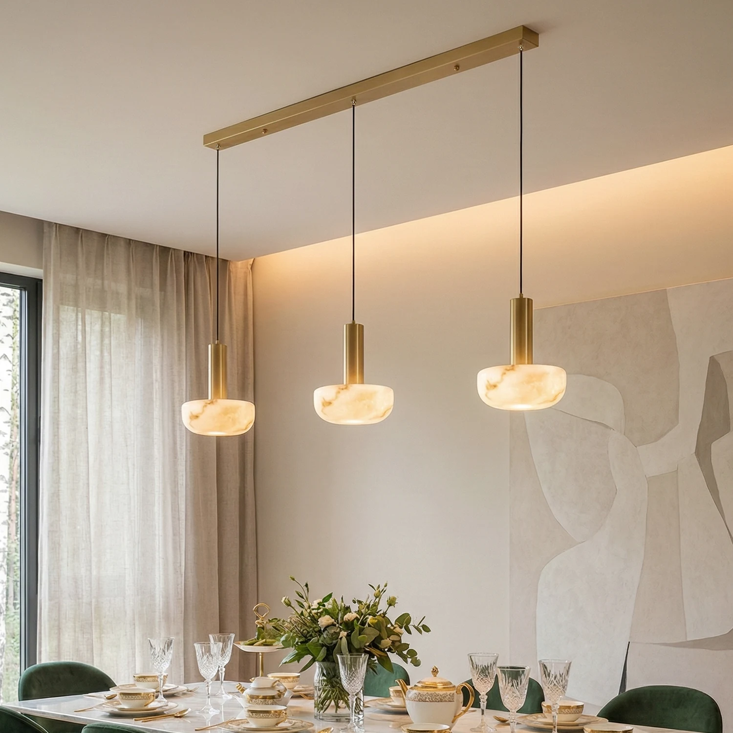Faux Alabaster Pendant Light detail