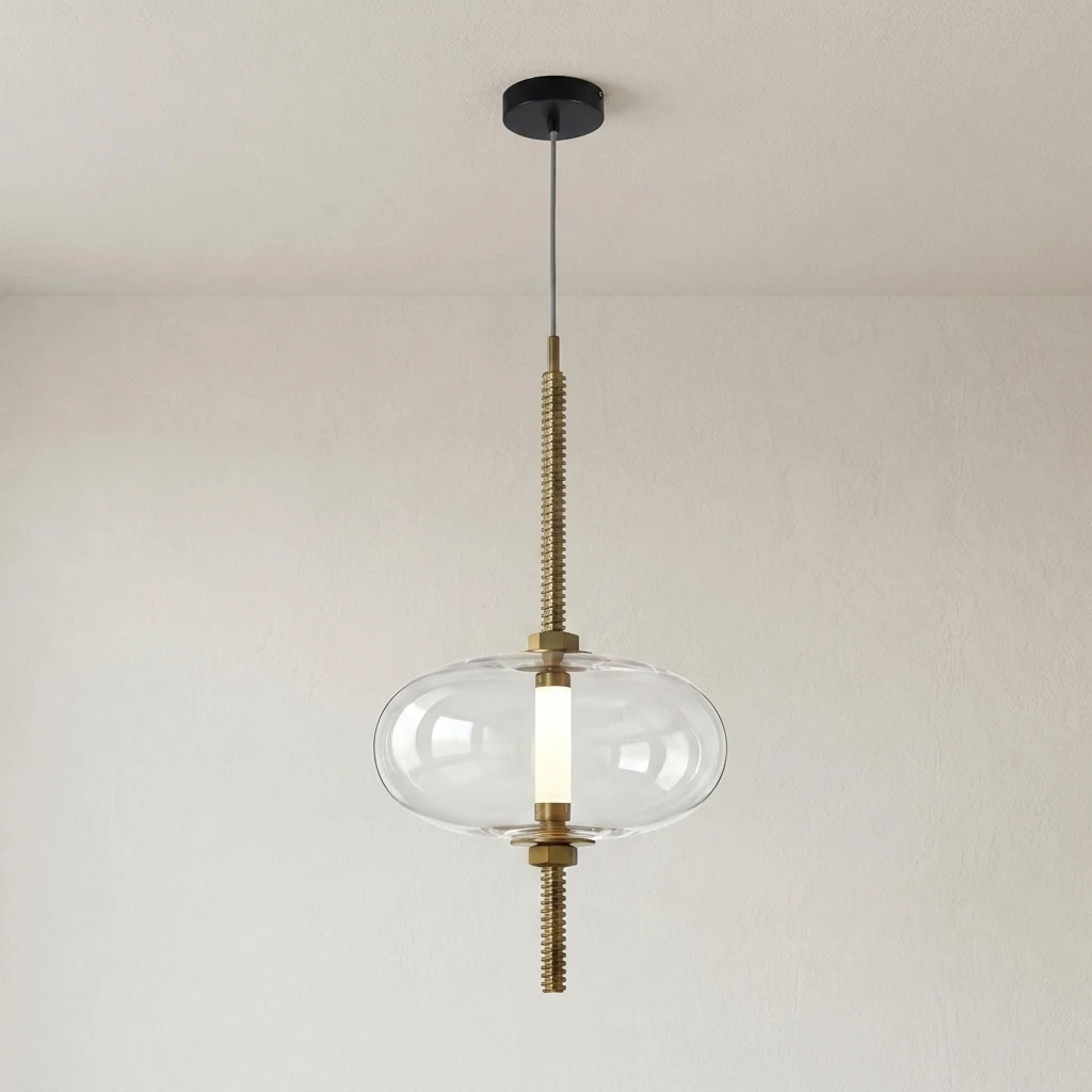 Flattened Globe Center-LED Pendant