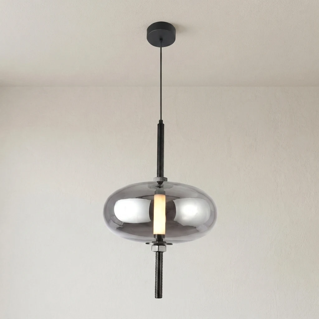 Flattened Globe Center-LED Pendant detail