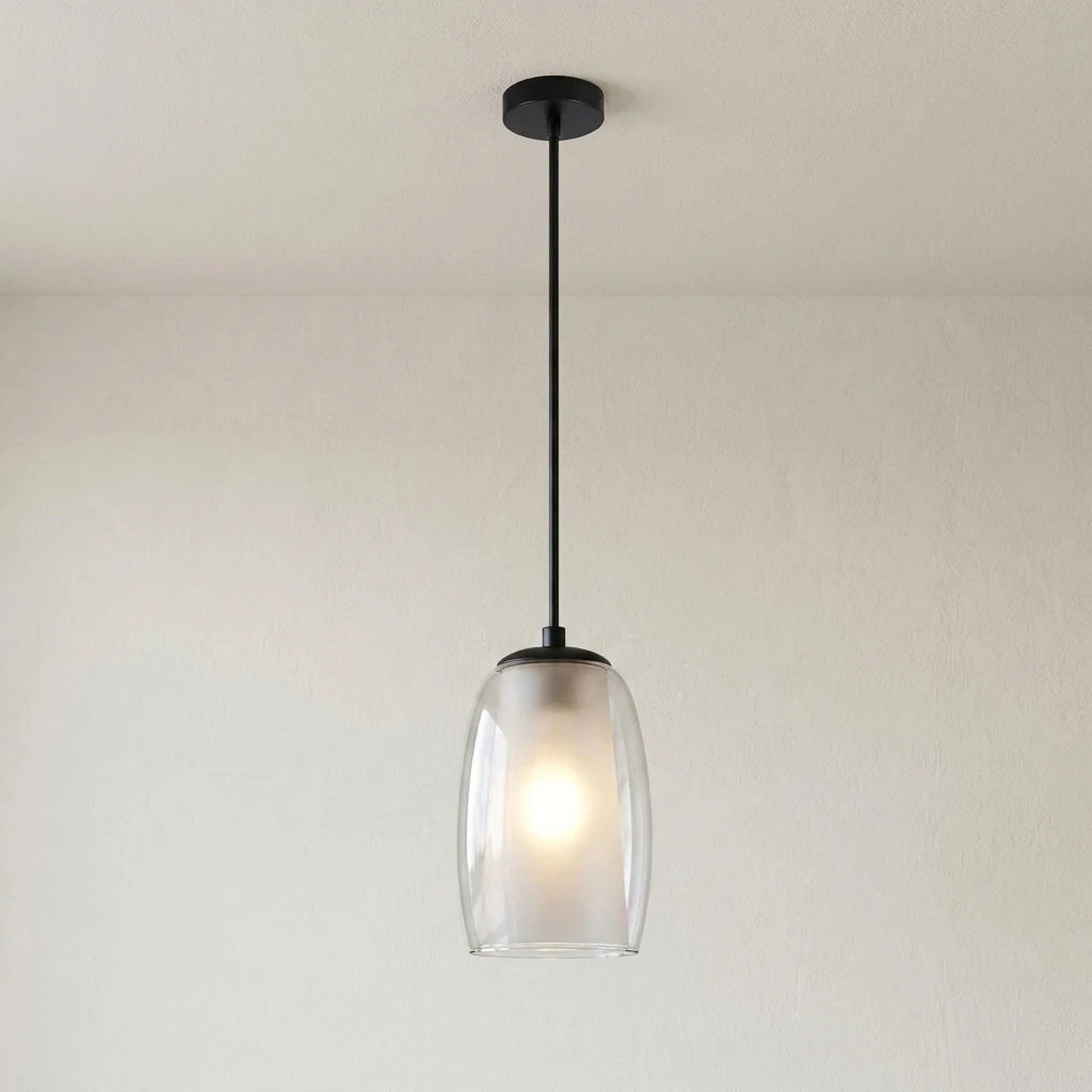Frosted Glass Cylinder Pendant Light