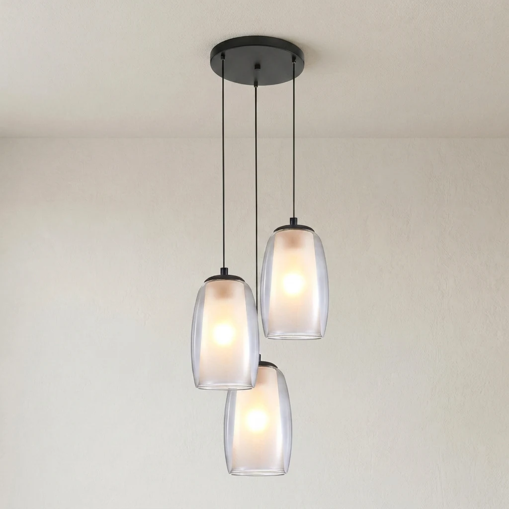 Frosted Glass Cylinder Pendant Light detail