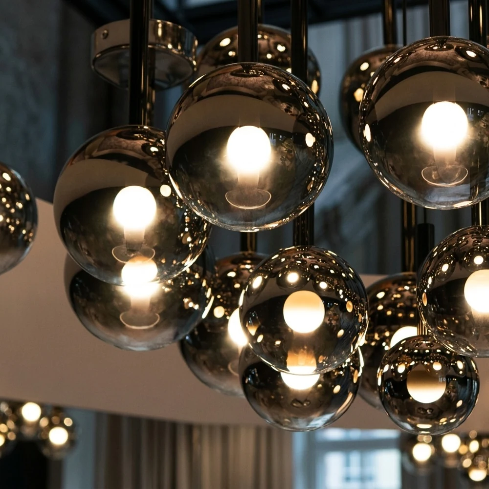 Glass Cluster Flush Mount Ceiling Light detail