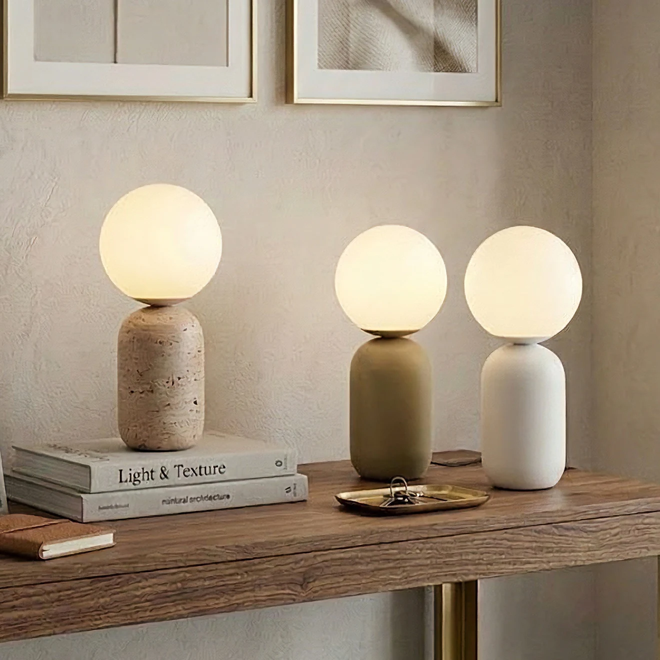 Glass Globe Table Lamp detail