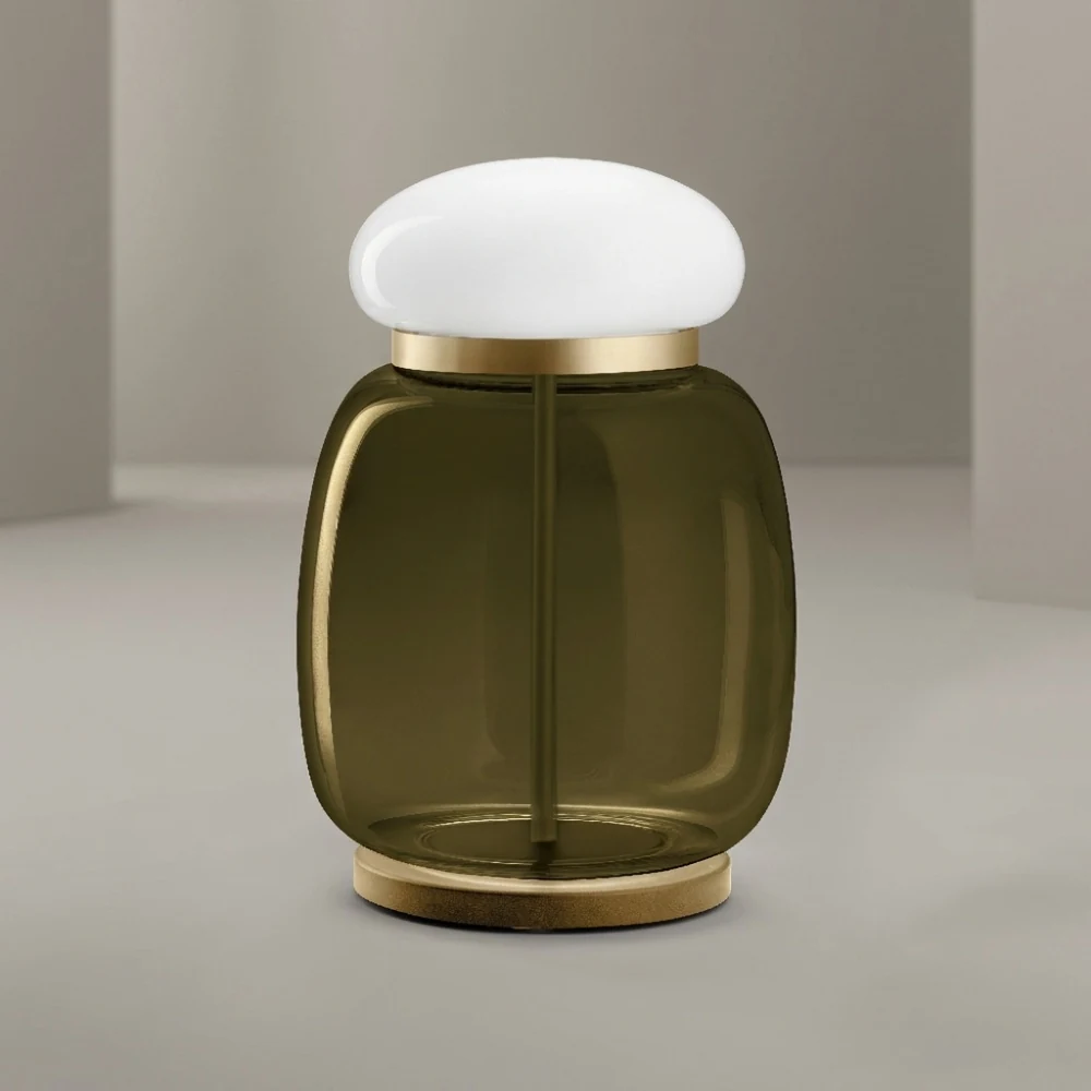 Glass Jar Mushroom Accent Table Lamp detail