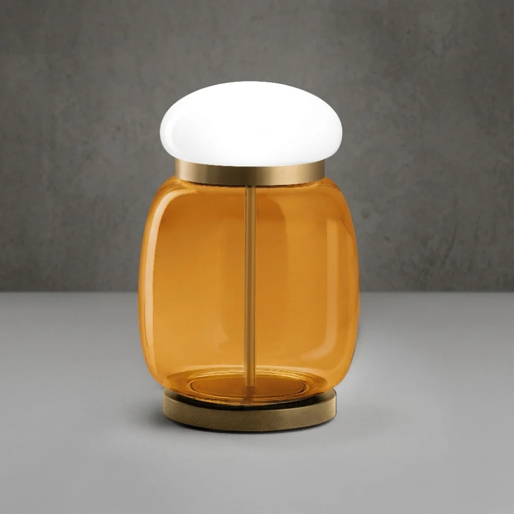 Glass Jar Mushroom Accent Table Lamp detail