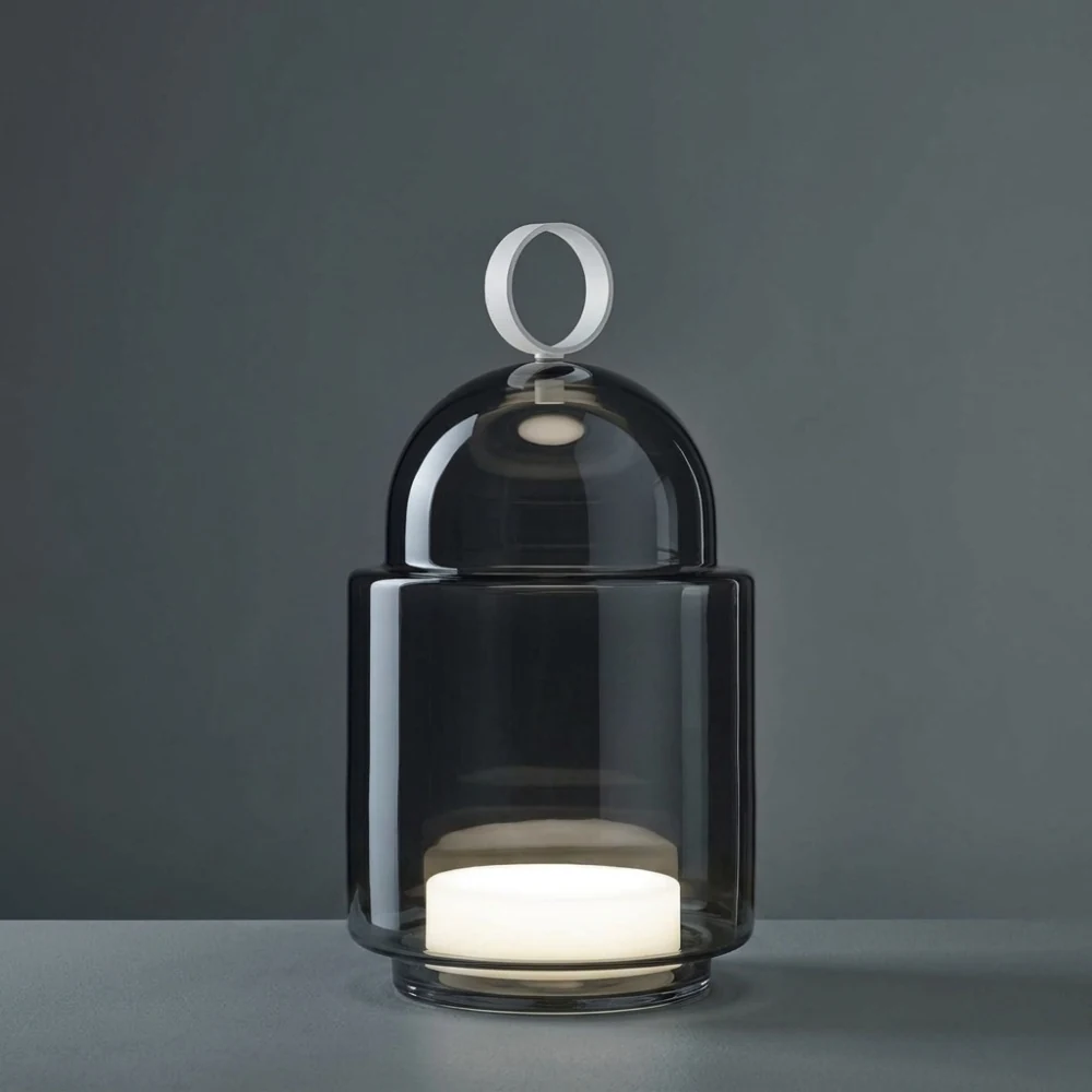Glass Lantern Accent Table Lamp detail