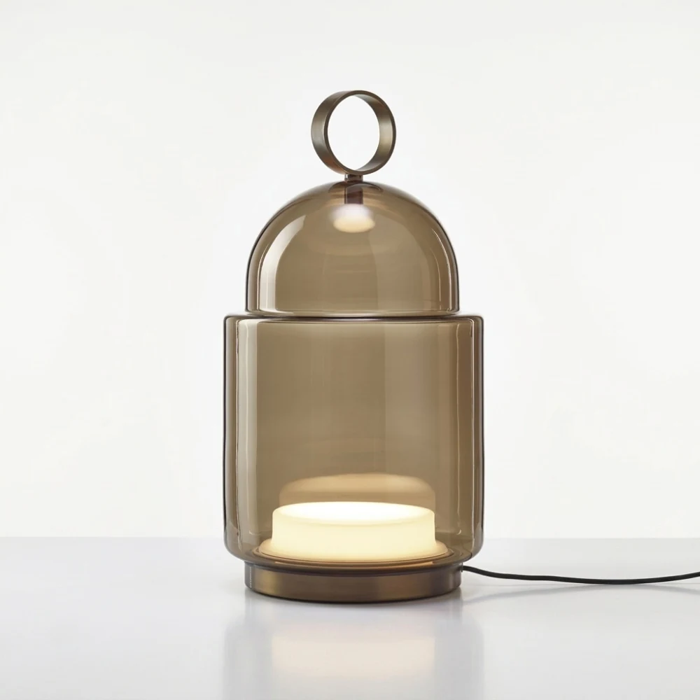 Glass Lantern Accent Table Lamp detail