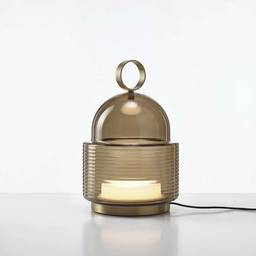 Glass Lantern Accent Table Lamp detail