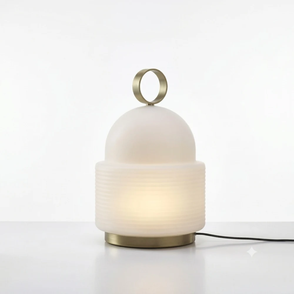 Glass Lantern Accent Table Lamp detail