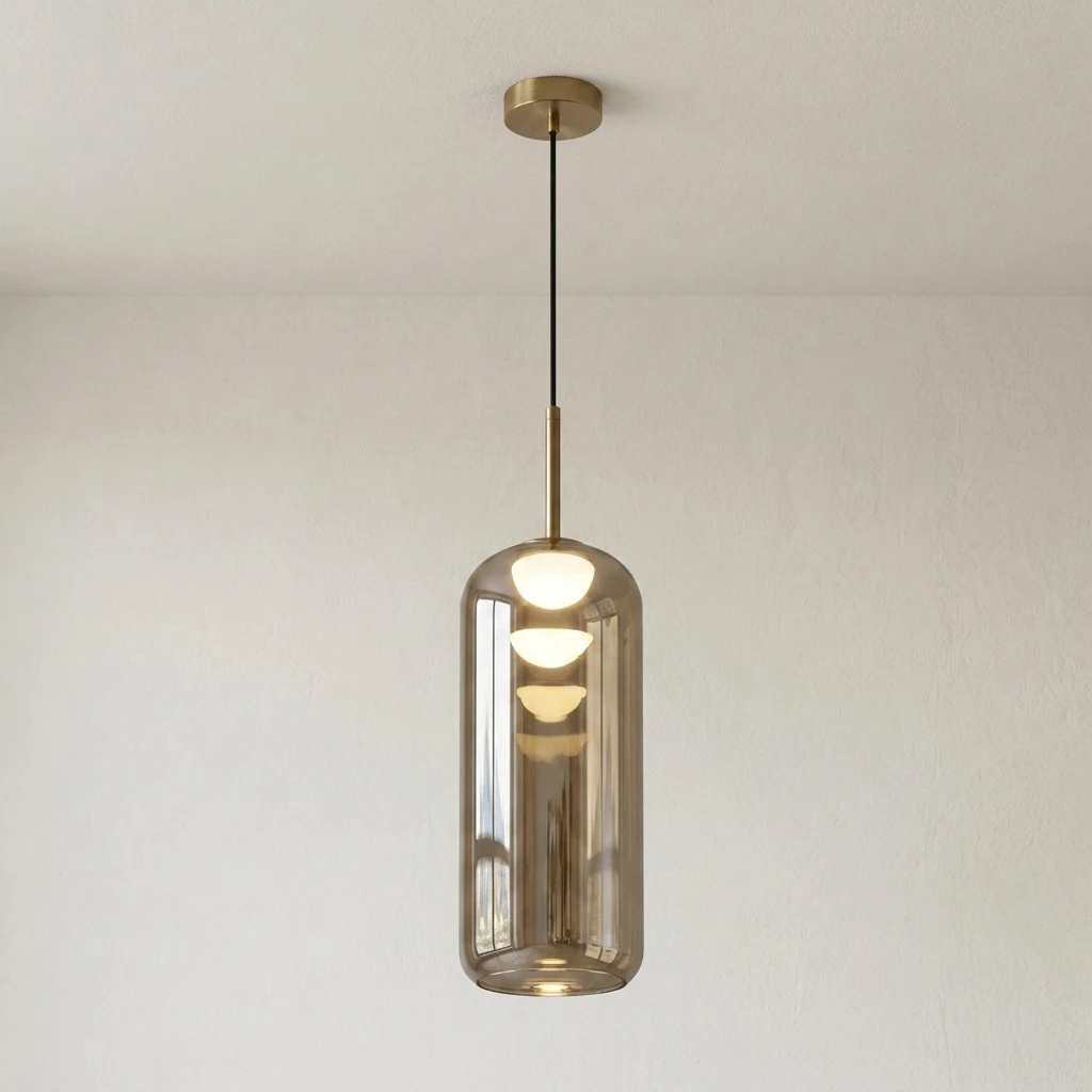 Glass Shade with Internal LED Pendant Light detail