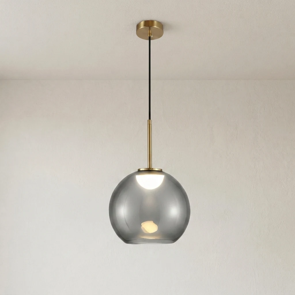 Glass Shade with Internal LED Pendant Light detail