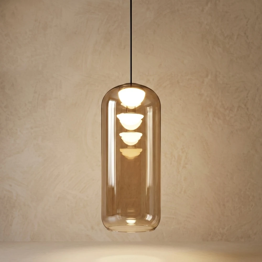 Glass Shade with Internal LED Pendant Light detail