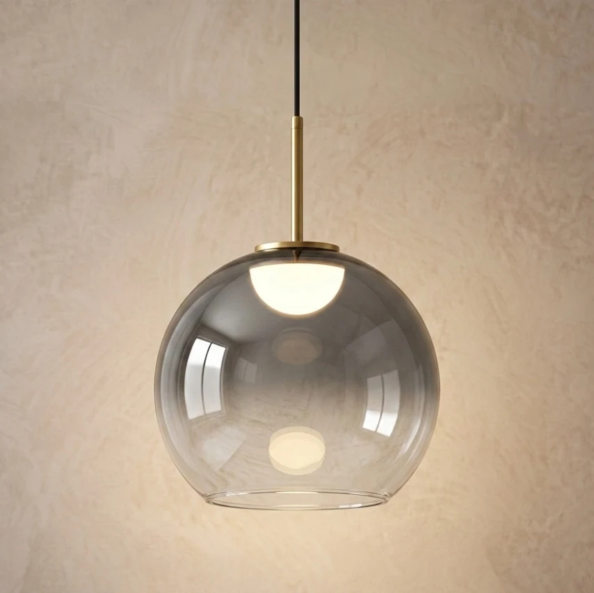 Glass Shade with Internal LED Pendant Light detail