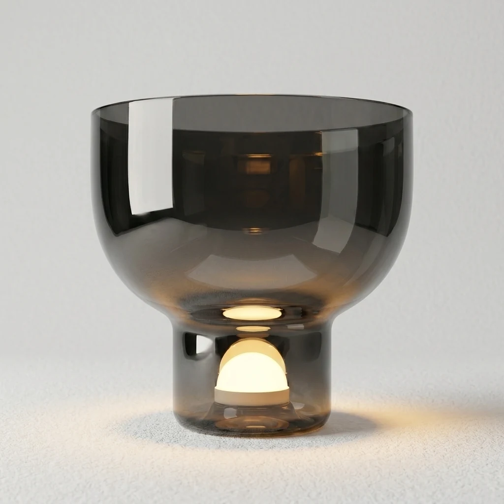 Glass table lamp detail