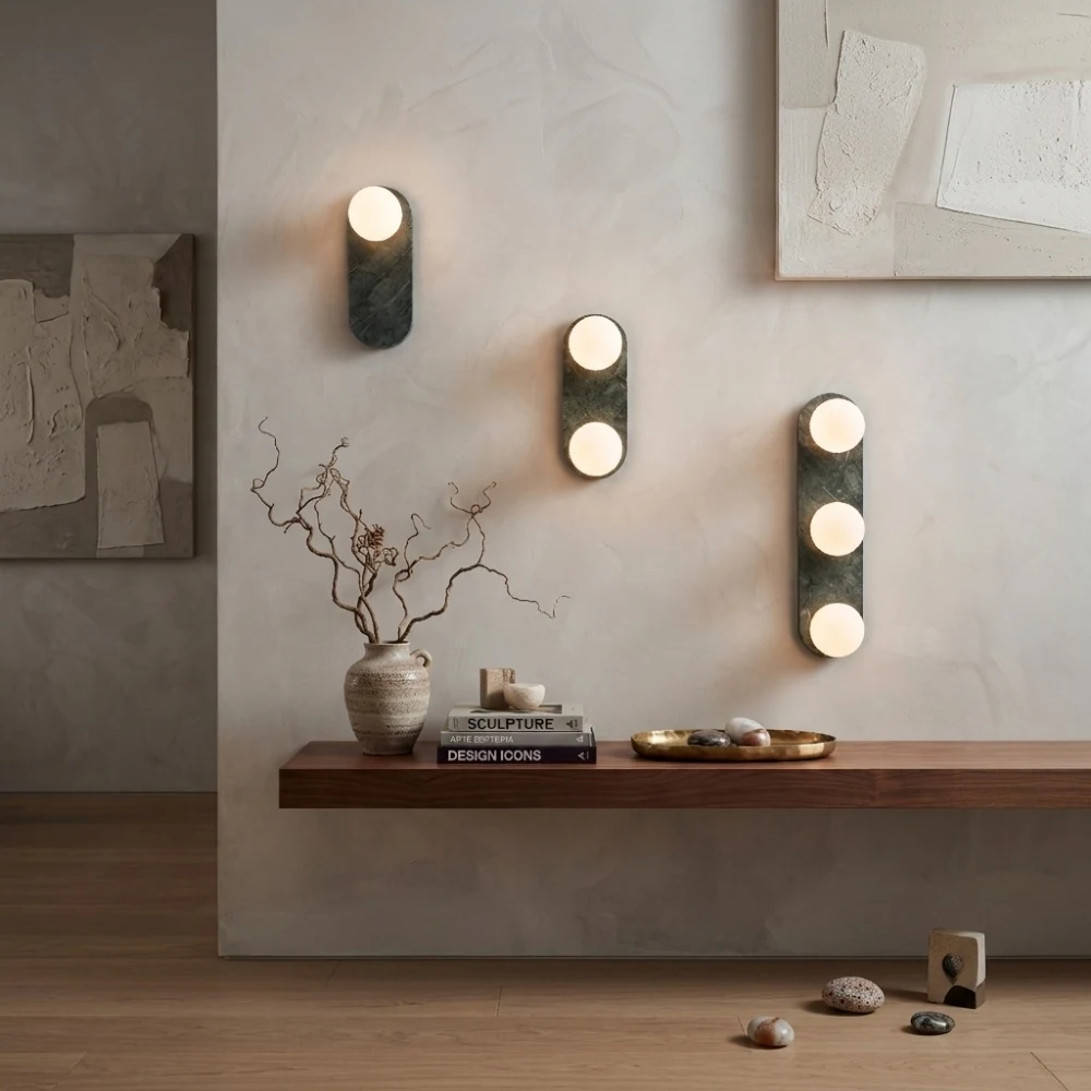 Green Marble Multi-Globe Wall Sconce detail