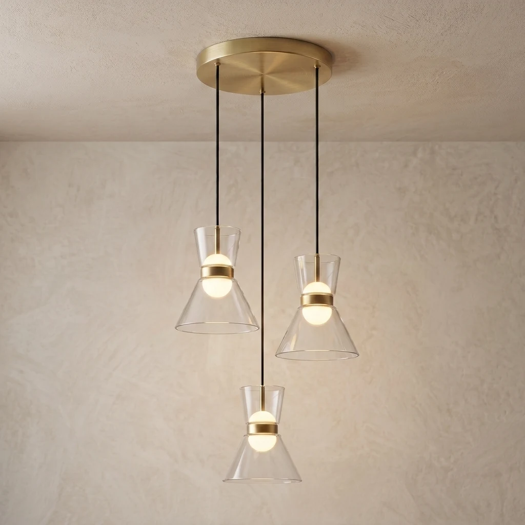 Hourglass Glass Pendant Light