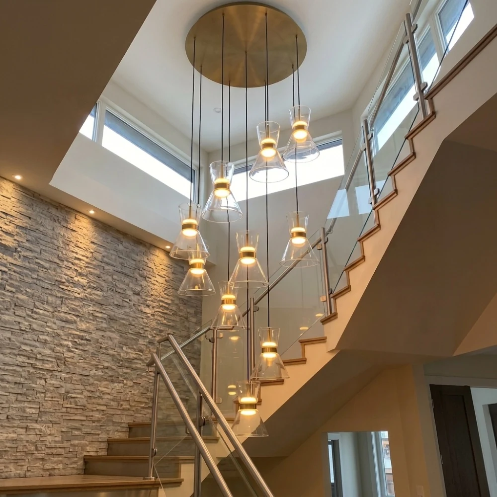 Hourglass Glass Pendant Light detail