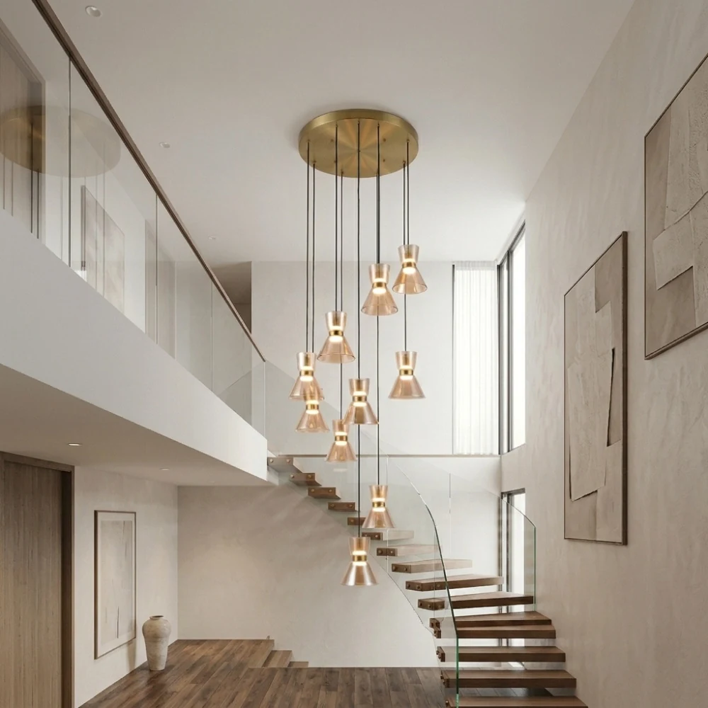Hourglass Glass Pendant Light detail