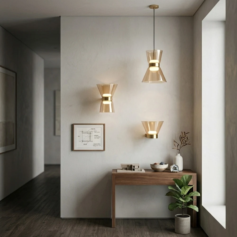 Hourglass Glass Pendant Light detail