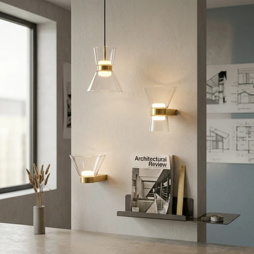 Hourglass Glass Pendant Light detail
