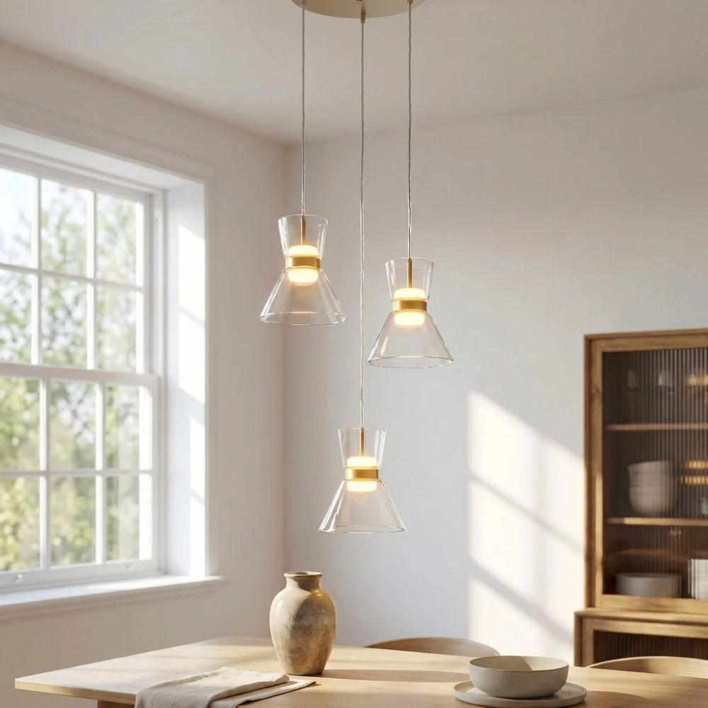 Hourglass Glass Pendant Light detail
