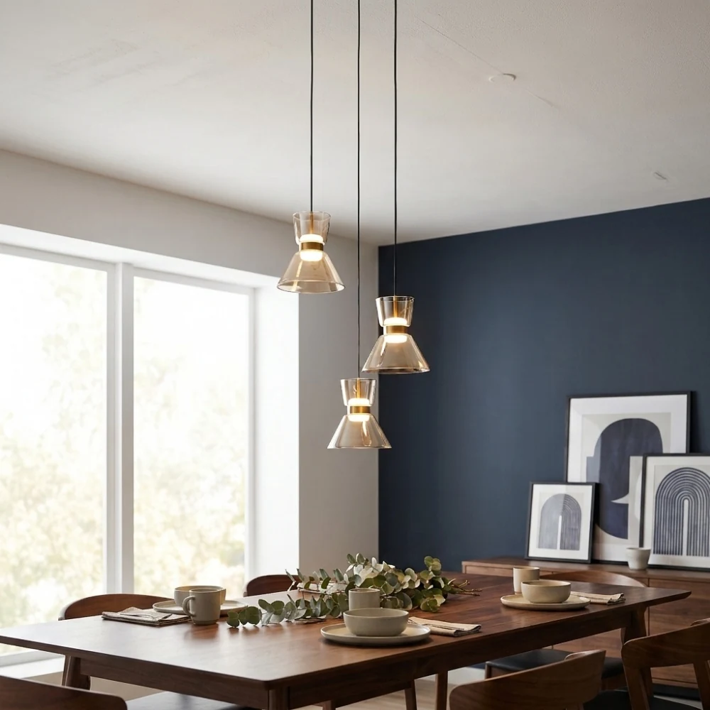 Hourglass Glass Pendant Light detail