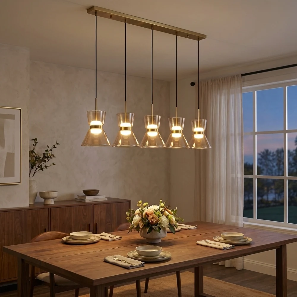 Hourglass Glass Pendant Light detail