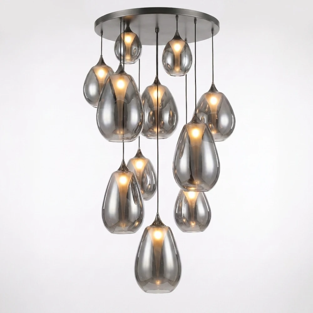 Illuminated Teardrop Glass Pendant Light