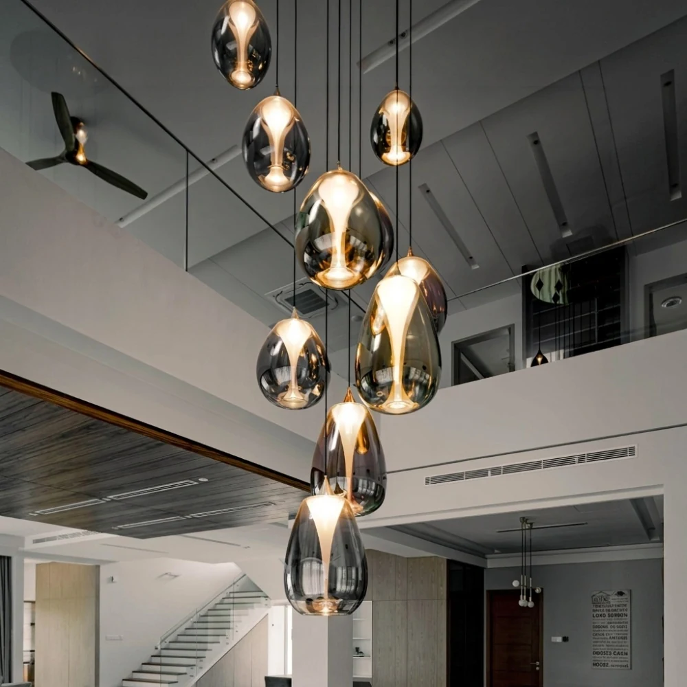 Illuminated Teardrop Glass Pendant Light detail