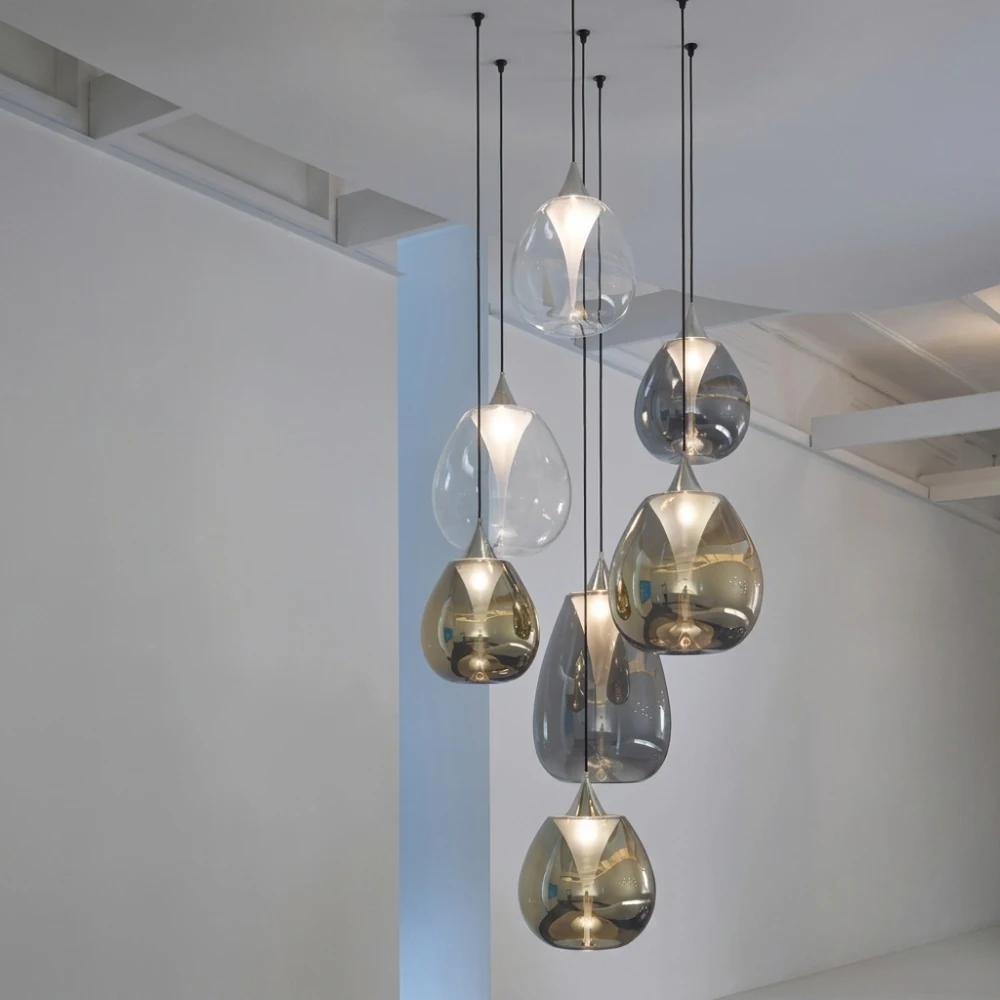 Illuminated Teardrop Glass Pendant Light detail