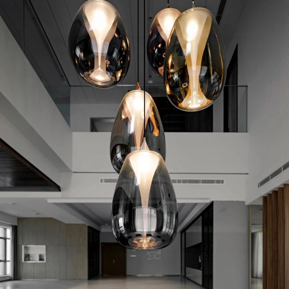 Illuminated Teardrop Glass Pendant Light detail