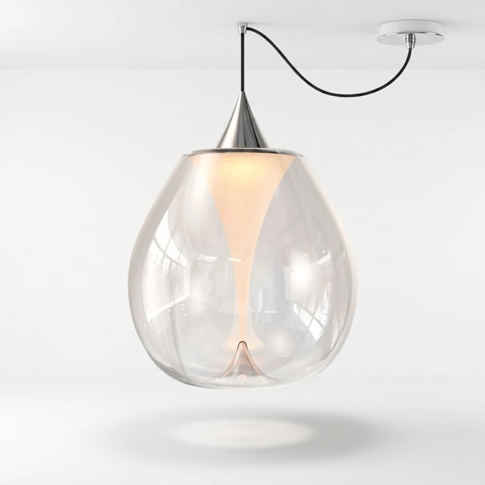 Illuminated Teardrop Glass Pendant Light detail