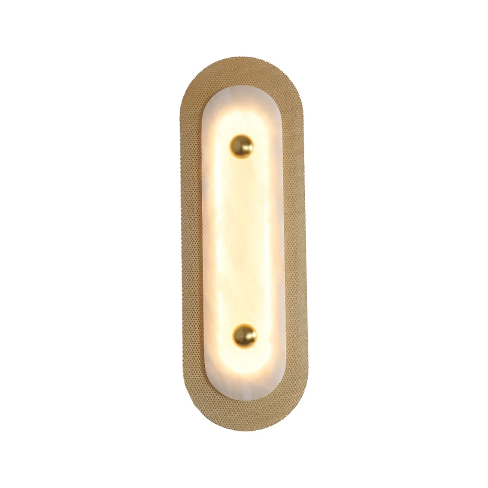 Layered Mesh Backplate & Alabaster Wall Sconce detail