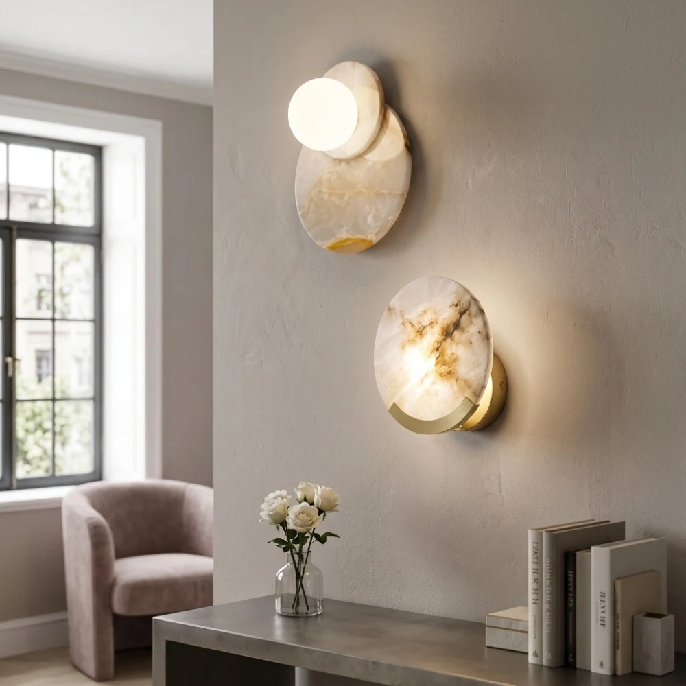 Luxury Natural Stone Halo Wall Light detail