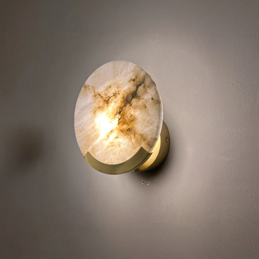Luxury Natural Stone Halo Wall Light detail