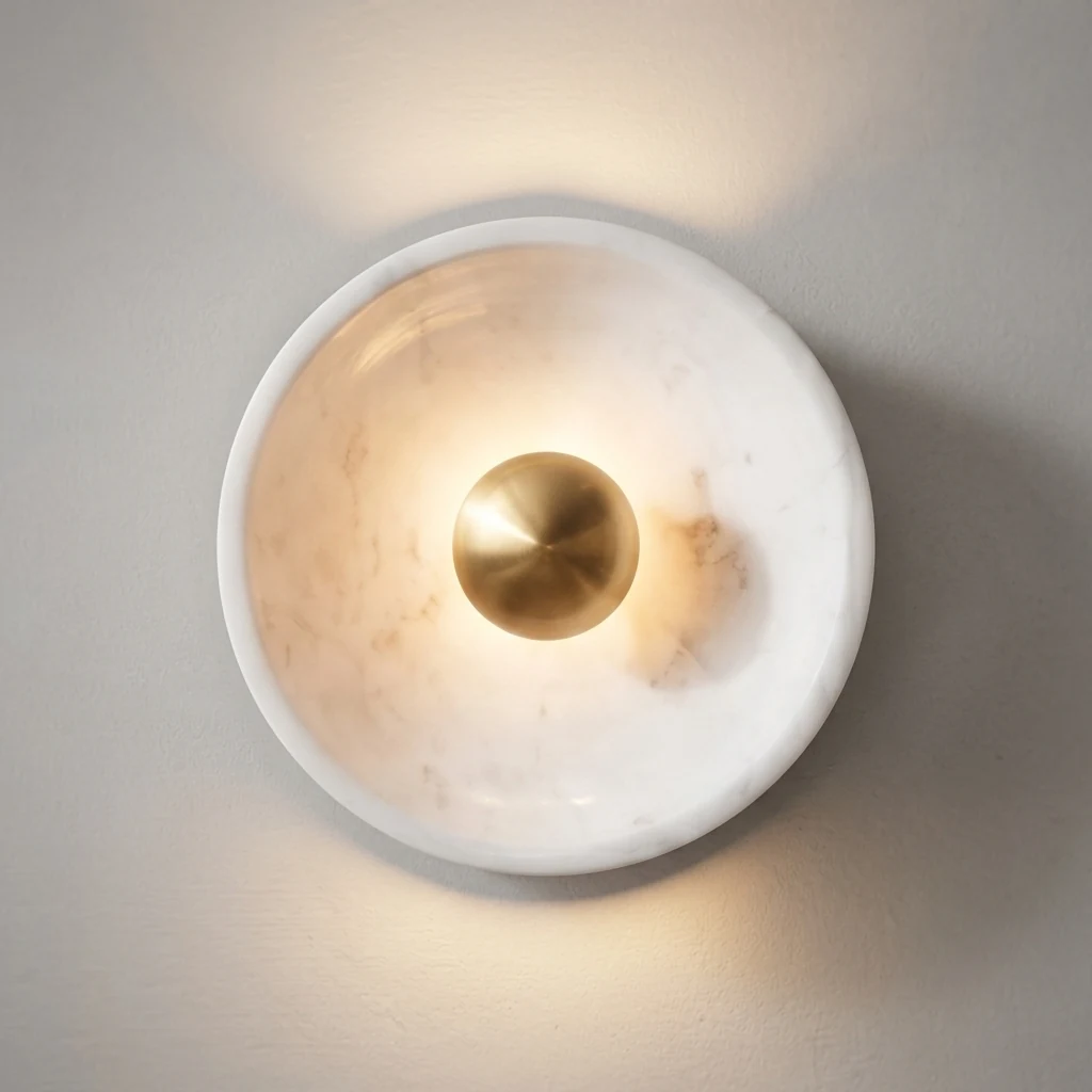 Marble Bowl Backlit Wall Sconce detail