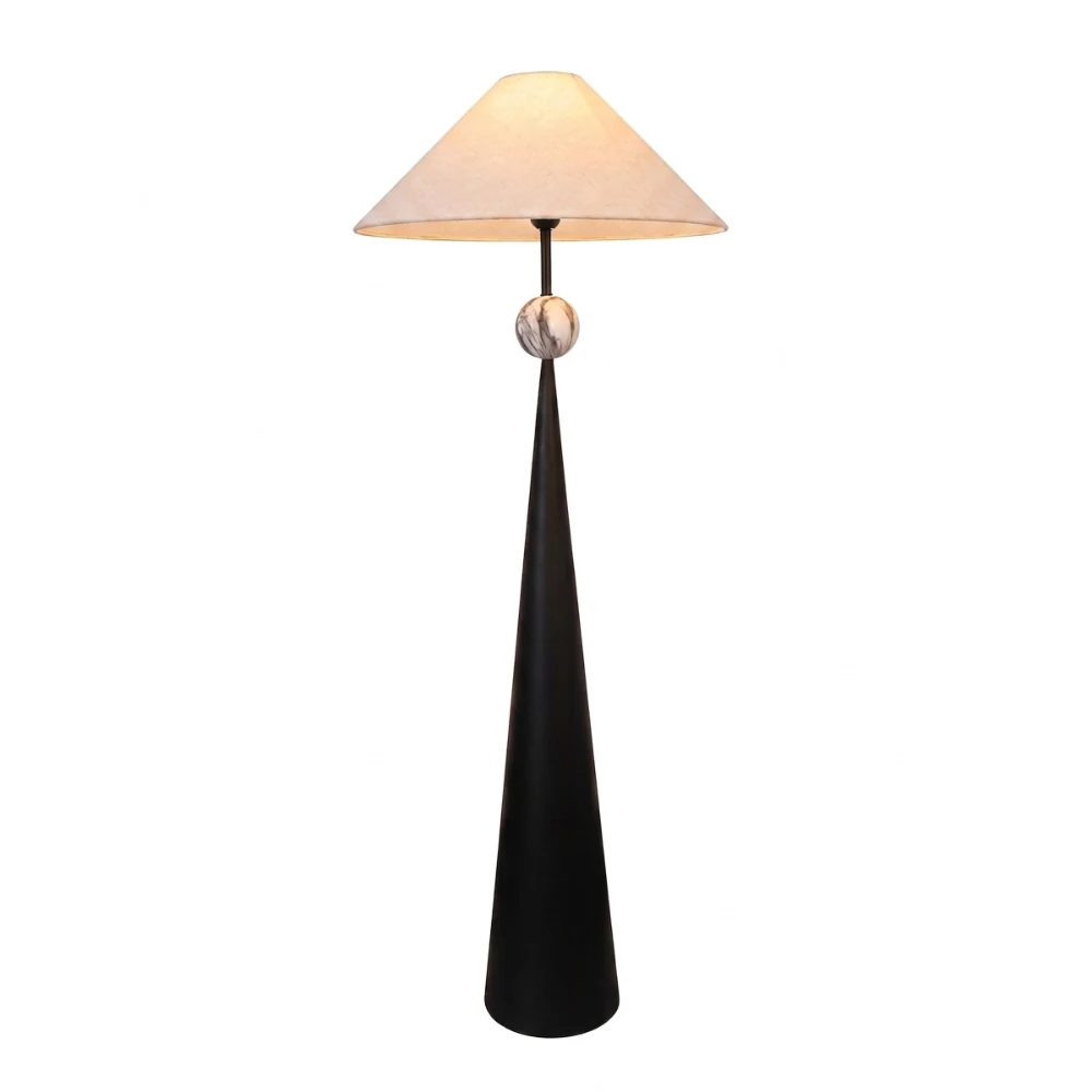 Marble Sphere Cone Floor Lamp detail