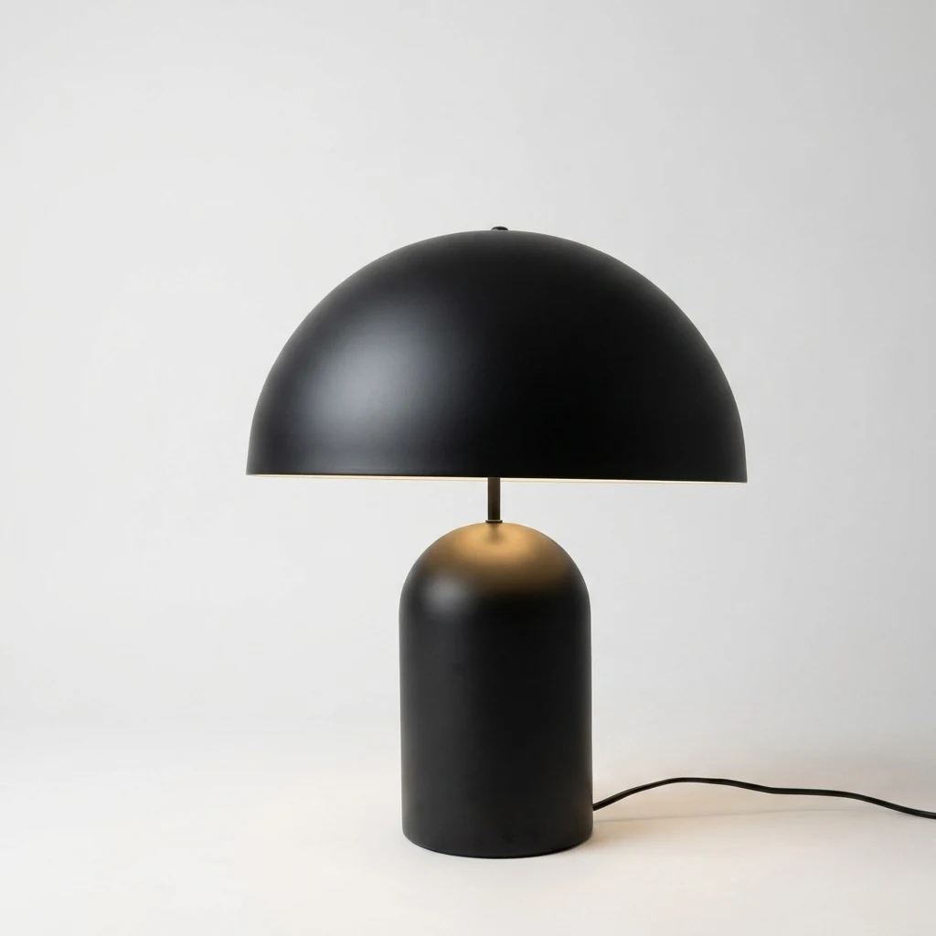Matte Black Dome Table Lamp