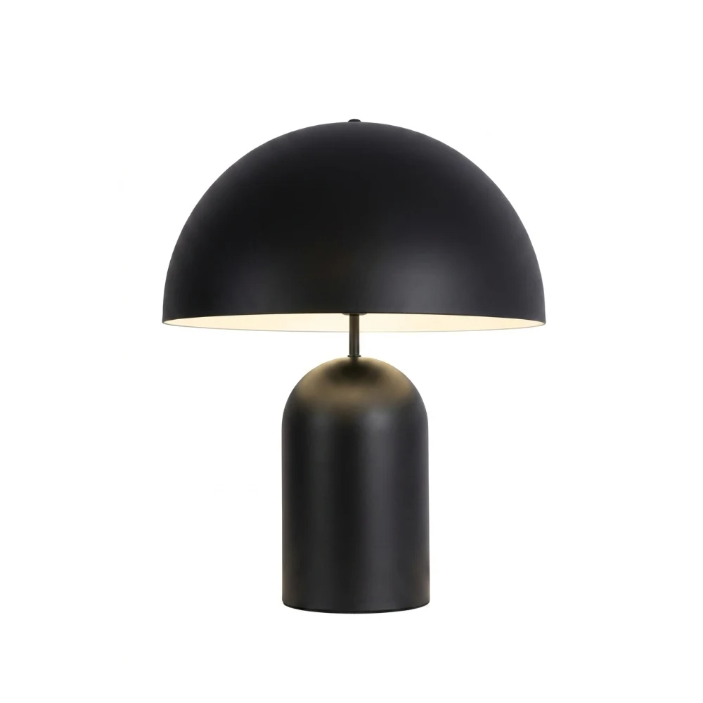 Matte Black Dome Table Lamp detail