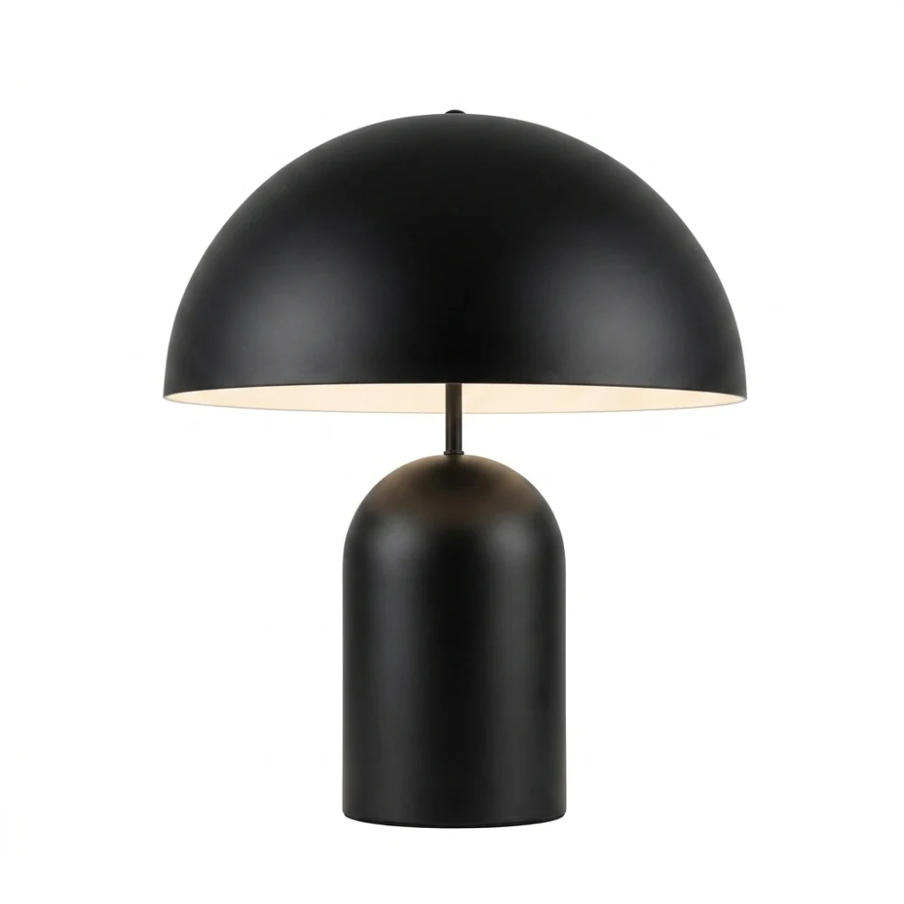 Matte Black Dome Table Lamp detail