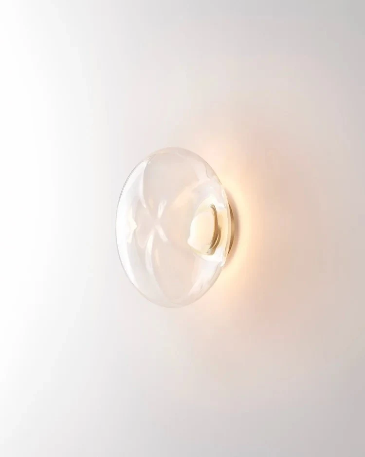 Minimalist Blown Glass Backlit Wall Light detail