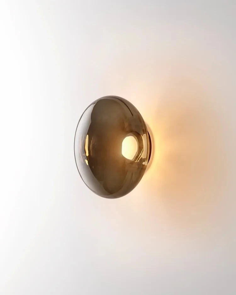Minimalist Blown Glass Backlit Wall Light detail
