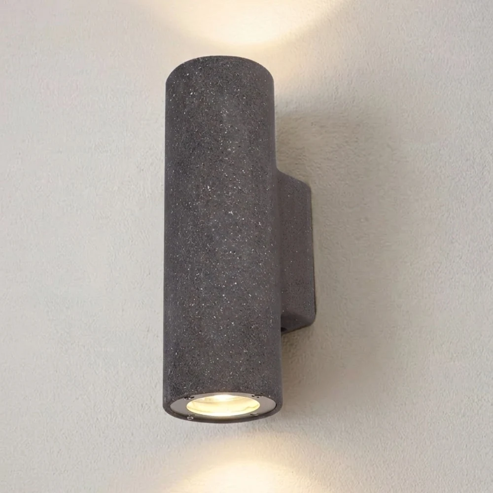 Modern Concrete Up Down Cylinder & Square Wall Sconce detail