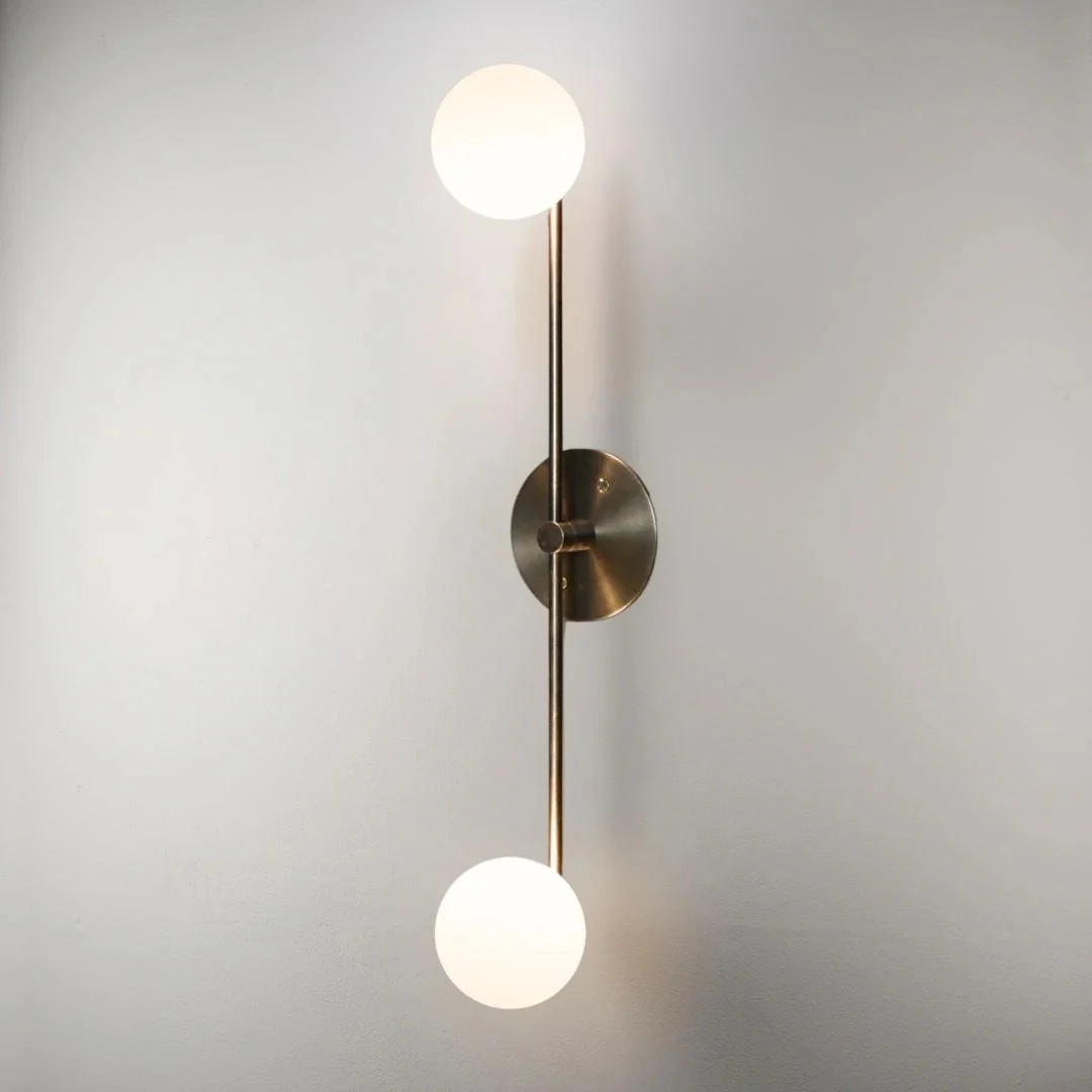 Modern Linear Globe Glass Wall Sconce detail