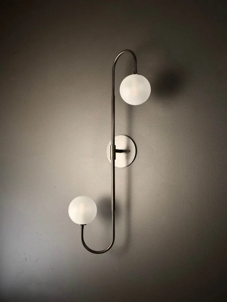 Modern Linear Globe Glass Wall Sconce detail