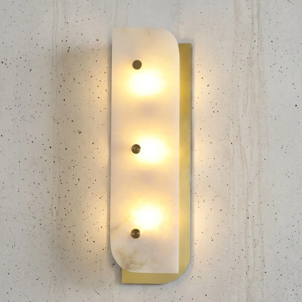Modern Luxury Stone & Metal Wall Light detail