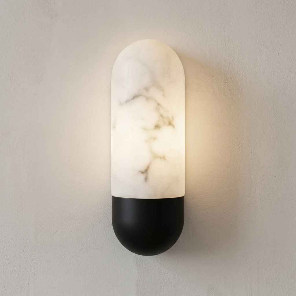 Modern Minimalist Two-Tone Stone Wall Light