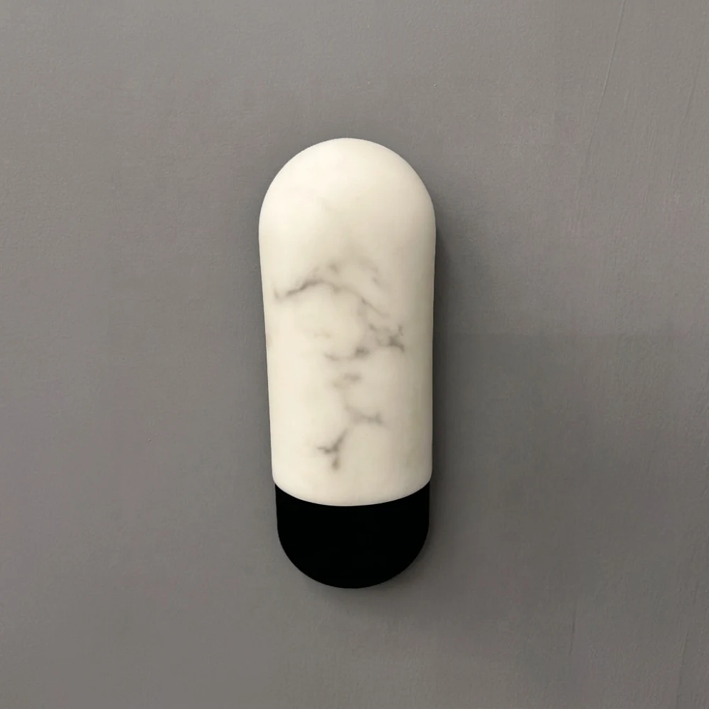 Modern Minimalist Two-Tone Stone Wall Light detail